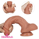 9.45in Double Density Lifelike Soft Silicone Dildo For Vaginal Masturbation - Dildos Hub