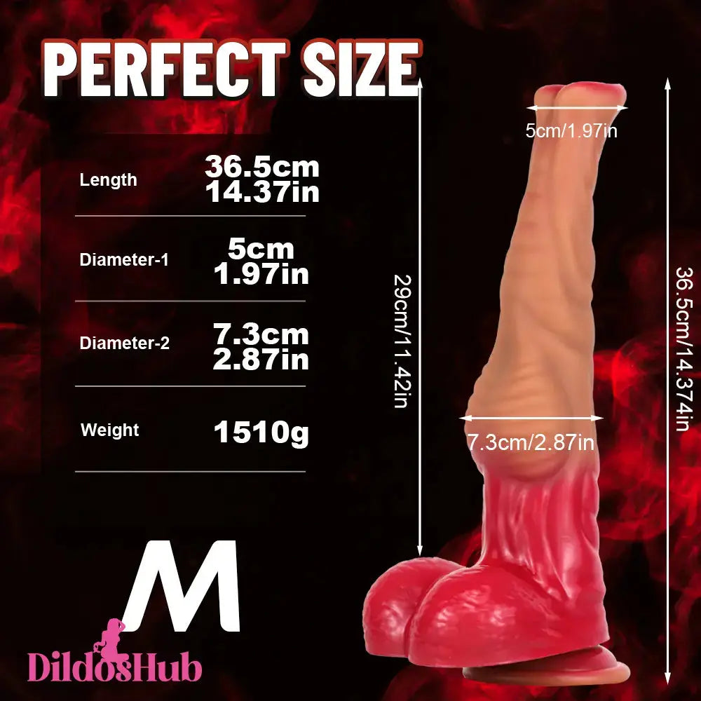 12.6in 14.37in 15.94in Liquid Silicone Animal Horse Cock Super Long Dildo Dildos Hub