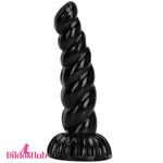 5.51in 7.87in 10.23in Spiral Black Butt Plug Male Female Suction Cup Dildo - Dildos Hub