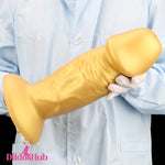 13.38in Silicone Big Soft Long Golden Dildo For Woman Man Sex Toy Dildos Hub