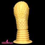6.1in 8.46in 10.43in Soft Liquid Silicone Thick Gold Male Butt Plug Dildo Dildos Hub