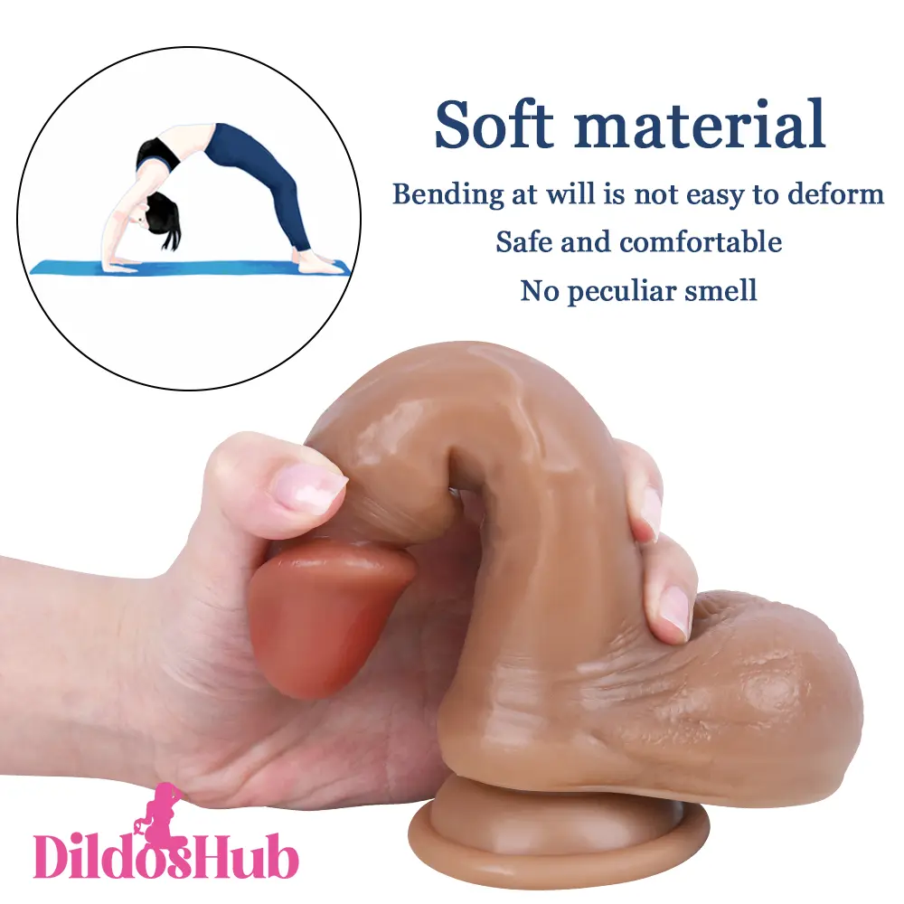 7.09in Lifelike Uncut Dildo With Moving Foreskin For Adult Sex Toy - Dildos Hub
