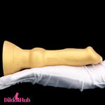 3.81in 7.48in Gold Silicone Soft Small Dog Dildo For Vaginal Masturbator - Dildos Hub