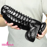 11.8in Big Black Thick Wide Spiked Uncut Fantasy Dildo For G-Spot Sex - Dildos Hub