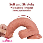 8.46in Real Penis Sex Toy Soft Silicone Big Dildo For G spot Stimulation - Dildos Hub