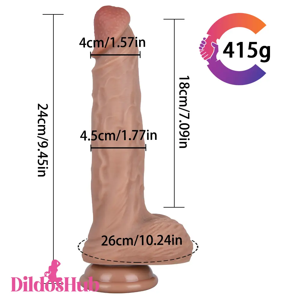 9.45in Double Density Lifelike Soft Silicone Dildo For Vaginal Masturbation - Dildos Hub