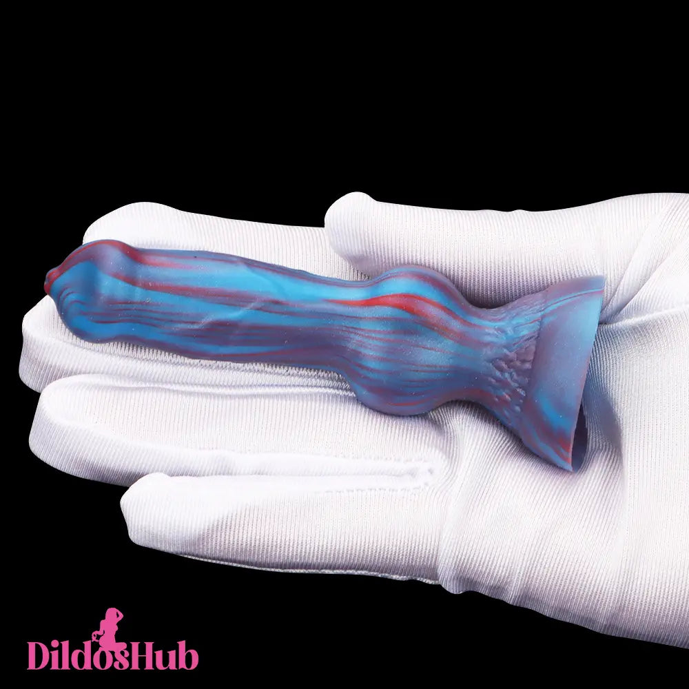 3.81in Mini Soft Silicone Lifelike Animal Dog Knotted Dildo For Beginners - Dildos Hub