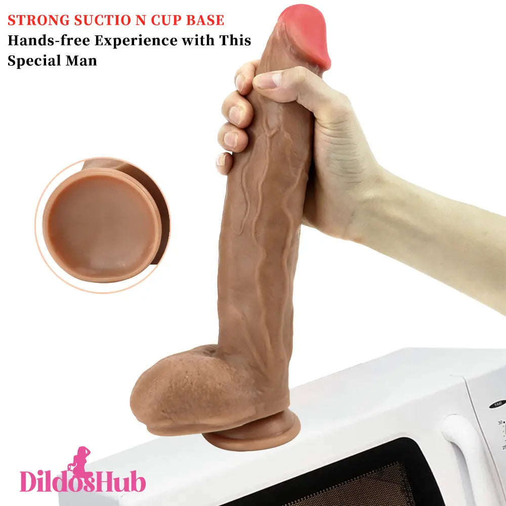 12.2in Big Soft Silicone Real Feeling Thick Dildo For Vagina Clitoris Sex - Dildos Hub