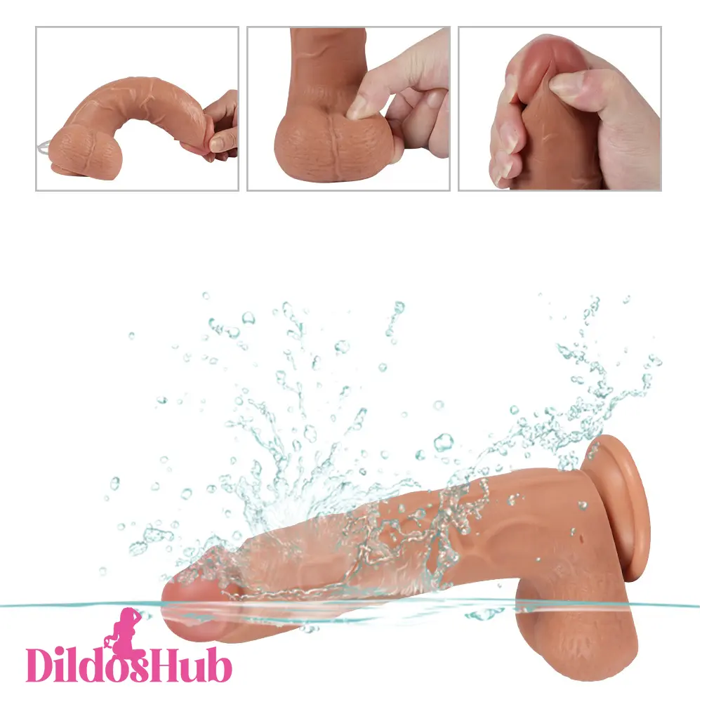 8.26in Large Ejaculating Real Dildo Vagina Dick Prostate Women Sex Toy - Dildos Hub