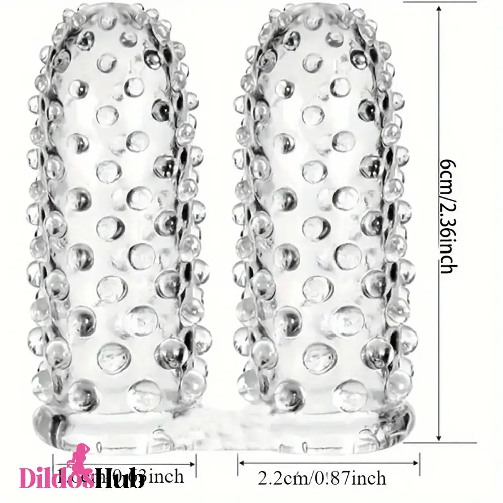 2.36in Mini Finger Spiked Clear Dildo Sex Toy For G Spot Stimulation Sex