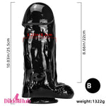 9.05in 10.03in 10.43in Big Black Real Feeling Dildo Female Masturbator - Dildos Hub