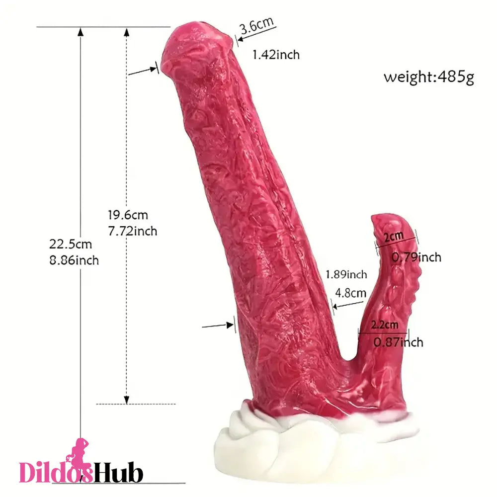 8.86in Ejaculating Big Silicone Soft Odd Dildo For Men G-Spot Handsfree