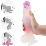 9.25in Jelly Dildo With Color Particles For Vaginal Female Vagina G-spot - Dildos Hub