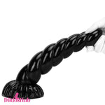 5.51in 7.87in 10.23in Spiral Black Butt Plug Male Female Suction Cup Dildo - Dildos Hub