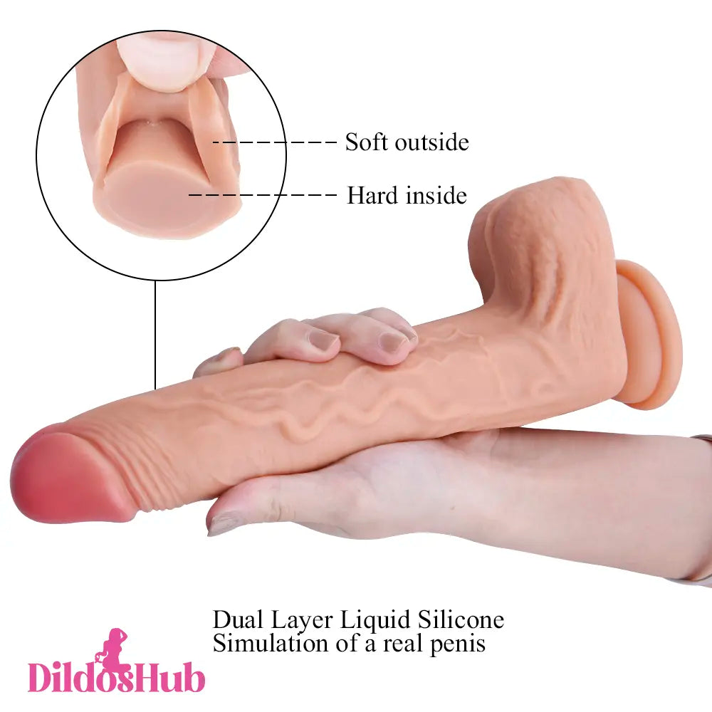 10in Realistic Big Soft Dildo For Adult Sex Women With Suction Cup Dildos Hub