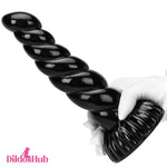 5.51in 7.87in 10.23in Spiral Black Butt Plug Male Female Suction Cup Dildo - Dildos Hub