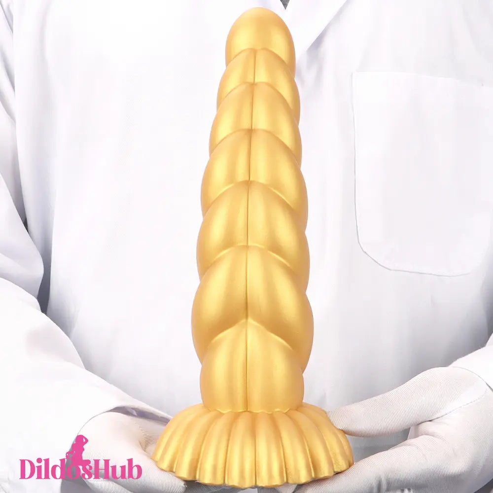 5.51in 7.87in 10.23in Gold Silicone Soft Fantasy Dildo For Clit Masturbator - Dildos Hub