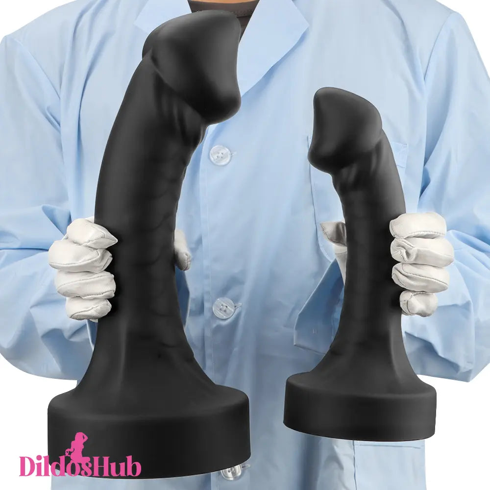 10.63in 12.6in 13.77in Silicone Big Soft Curved Black Dildo Women Sex Toy Dildos Hub