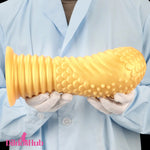6.1in 8.46in 10.43in Soft Liquid Silicone Thick Gold Male Butt Plug Dildo Dildos Hub