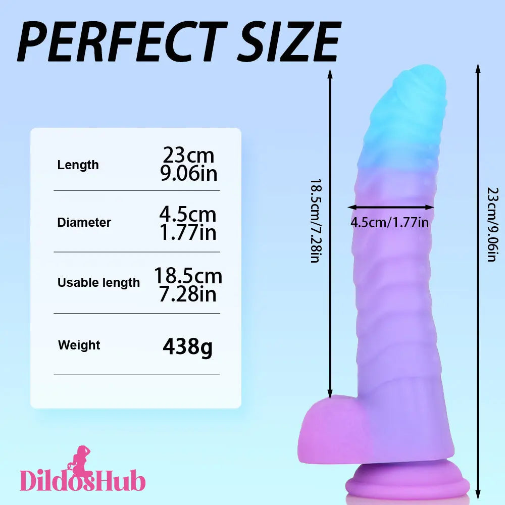 8.15in 9.06in Mixed Color Silicone Gradient Big Soft Odd Dildo For Men Toy Dildos Hub
