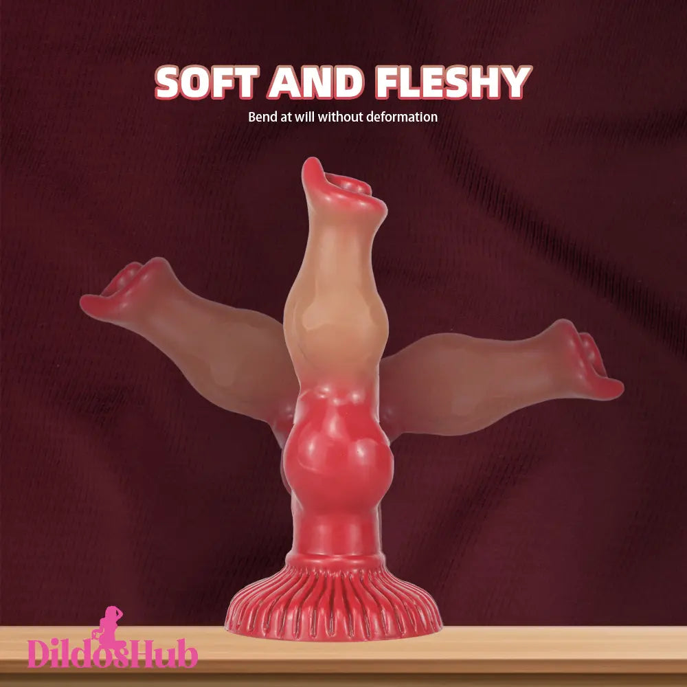 6.69in 7.48in 9.06in Silicone Fantasy Animal Dog Soft Cock Dildo Adult Toy Dildos Hub