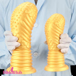 6.1in 8.46in 10.43in Soft Liquid Silicone Thick Gold Male Butt Plug Dildo Dildos Hub