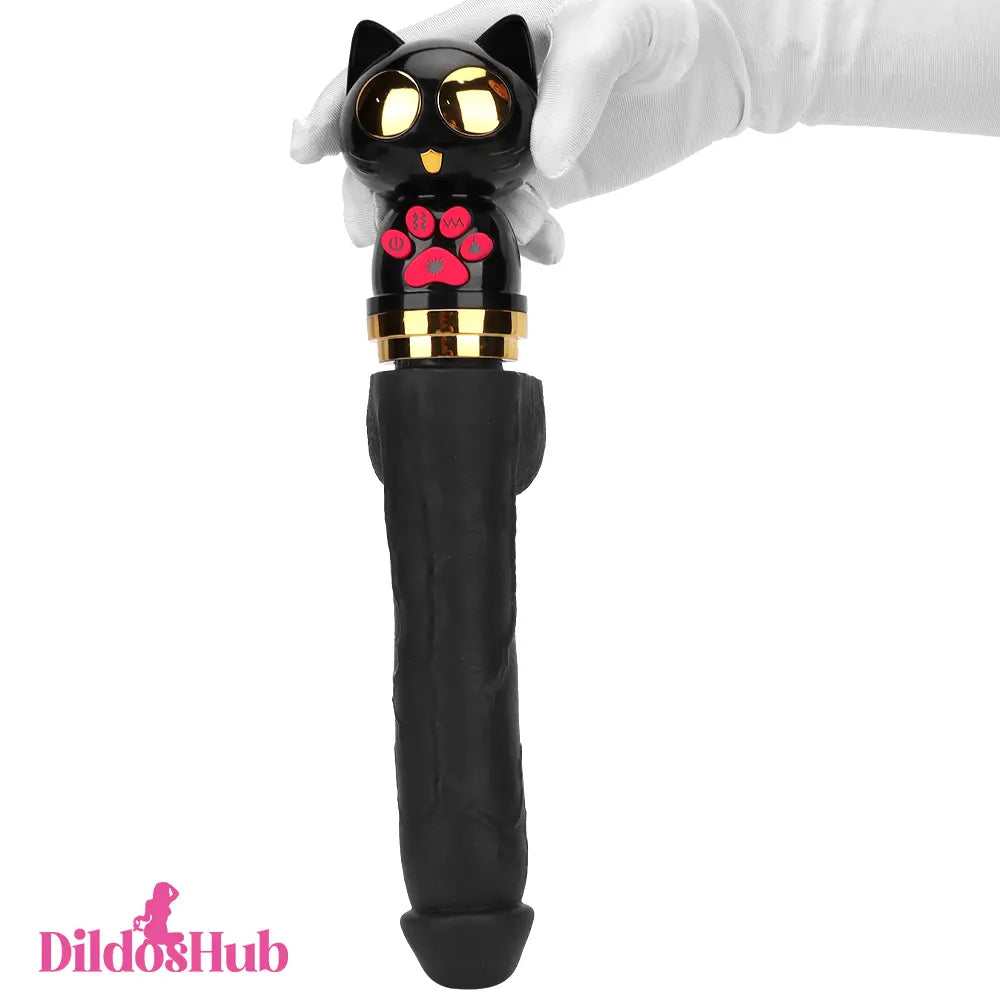 7.87in Cat Warming Thrusting Vibrating Remote Dildo Fucking Machine Dildos Hub