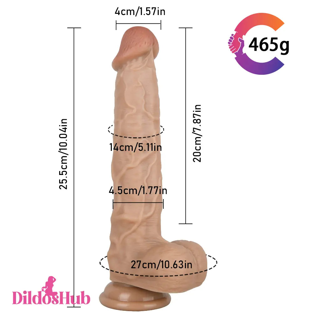 10.04in Skin Feeling Real Soft Dildo Female Adult Toy With Sucker Dildos Hub