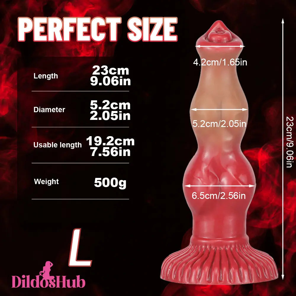 6.69in 7.48in 9.06in Silicone Fantasy Animal Dog Soft Cock Dildo Adult Toy Dildos Hub