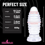 7.36in Thick Butt Plug Dildo With Suction Cup Sex Toy For Women Men - Dildos Hub