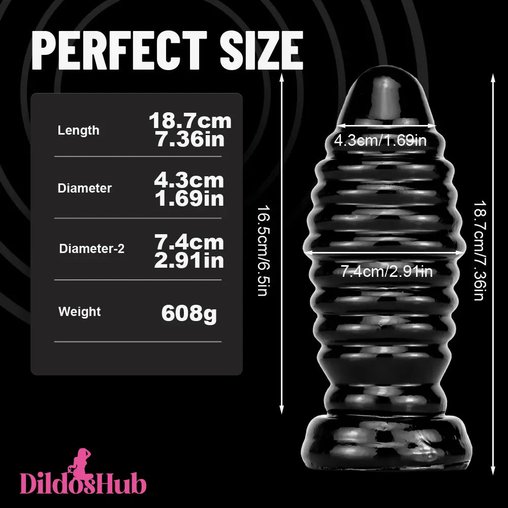 7.36in Thick Butt Plug Dildo With Suction Cup Sex Toy For Women Men - Dildos Hub