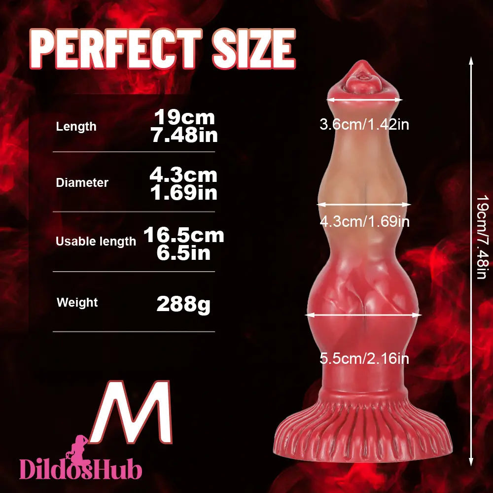 6.69in 7.48in 9.06in Silicone Fantasy Animal Dog Soft Cock Dildo Adult Toy Dildos Hub