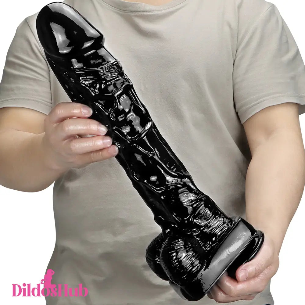 15in Big Long Black Real Feeling Dildo For Vagina Clitoris Stimulator - Dildos Hub