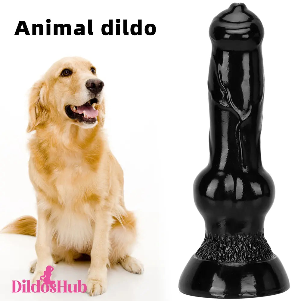 7.48in 14.17in 15.35in Big Black Thick Dog Cock Odd Animal Real Dildo - Dildos Hub