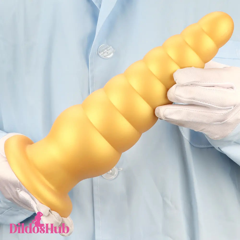10.63in Soft Silicone Big Gold Butt Plug Dildo For Anal Clit Love Sex Toy Dildos Hub