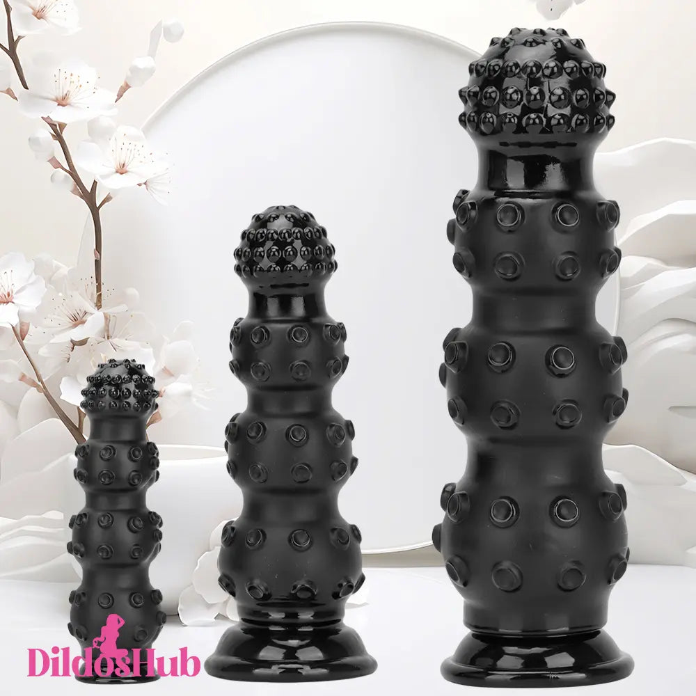 6.7in 9.84in 13.38in Super Black Animal Octopus Thick Adult Butt Plug Dildo Dildos Hub