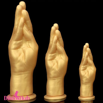 6.3in 8.66in 11.02in Gold Hands Silicone Soft Big Dildo For Fisting Orgasm - Dildos Hub