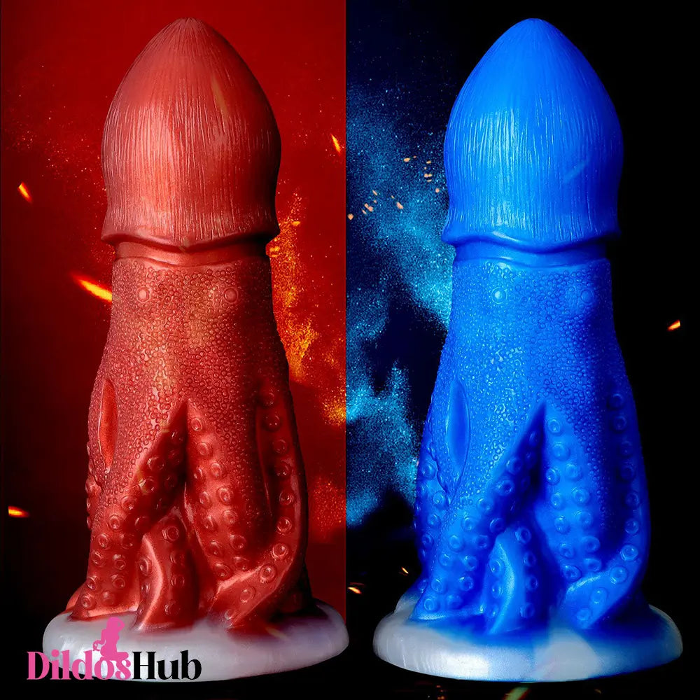 8.26in Fantasy Big Octopus Tentacle Silicone Soft Dildo Animal Sex Toy