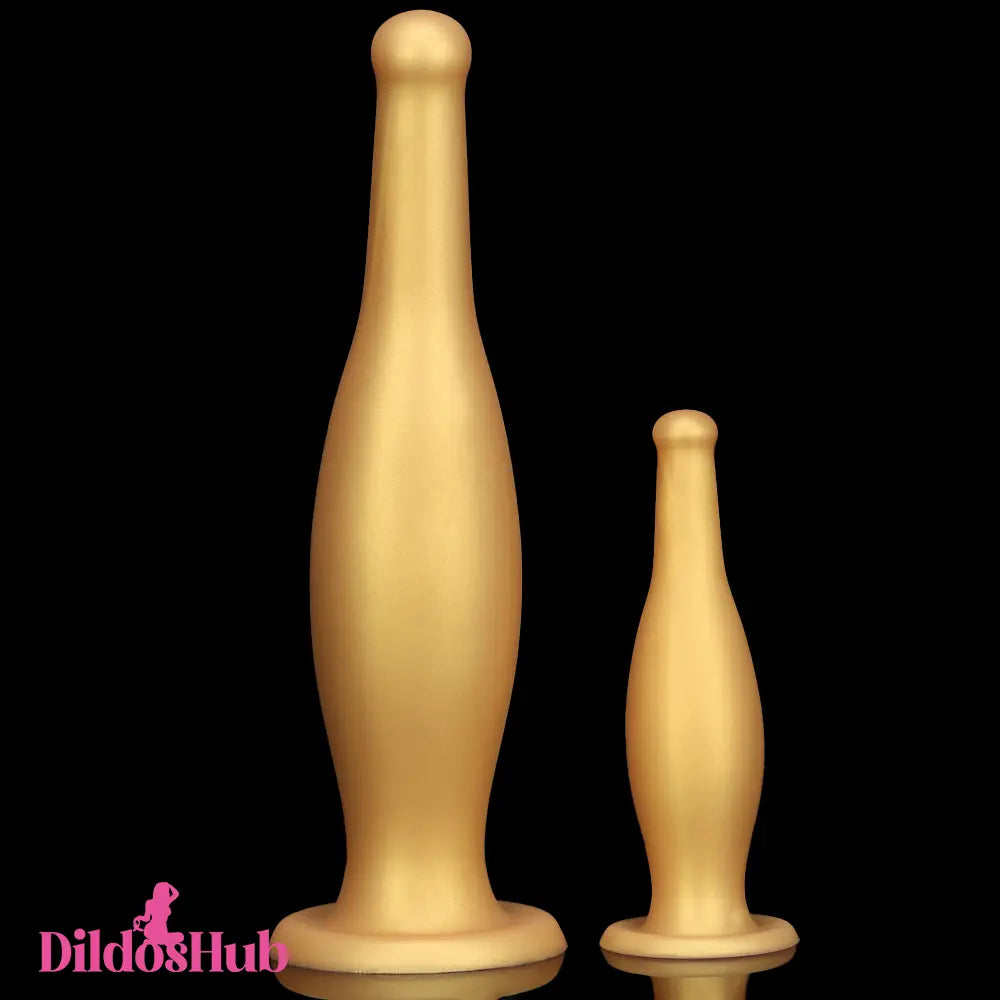 6.7in 11.41in Gold Beer Bottle Silicone Soft Big Anal Vaginal Butt Plug Dildo - Dildos Hub