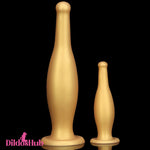 6.7in 11.41in Gold Beer Bottle Silicone Soft Big Anal Vaginal Butt Plug Dildo - Dildos Hub
