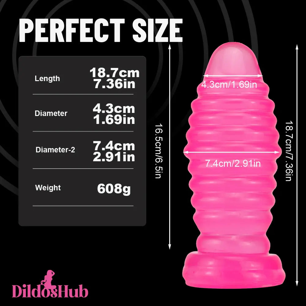 7.36in Thick Butt Plug Dildo With Suction Cup Sex Toy For Women Men - Dildos Hub