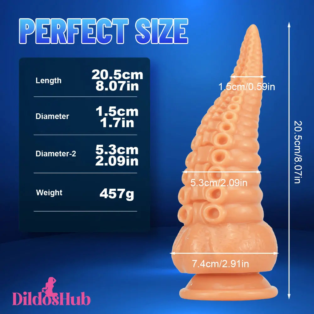 8.07in Tentacle Octopus Animal Big Thick Suction Cup Dildo Adult Toy - Dildos Hub