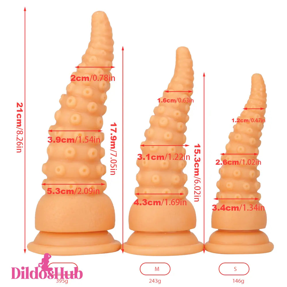 6.02in 7.05in 8.26in Tentacle Octopus Wide Animal Dildo With Suction Cup - Dildos Hub