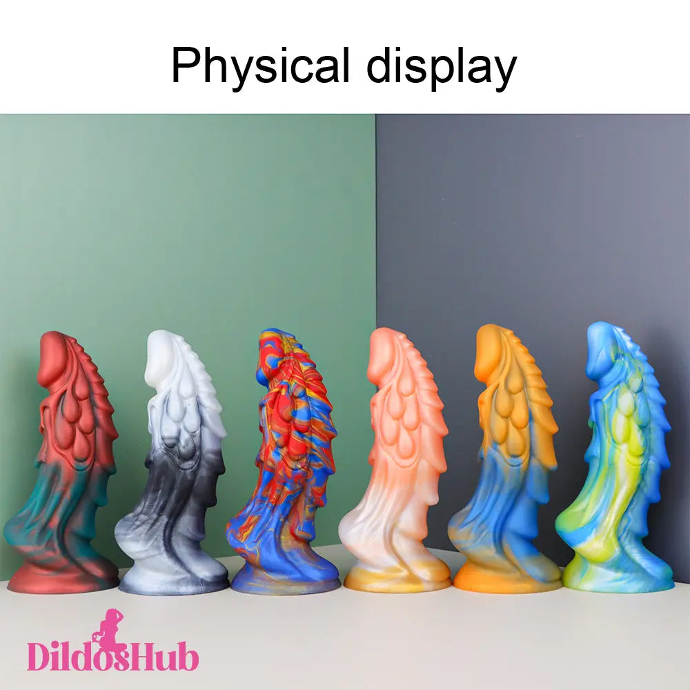 7.4in Soft Silicone Fantasy Dragon Spiked Dildo Female Male Masturbator - Dildos Hub