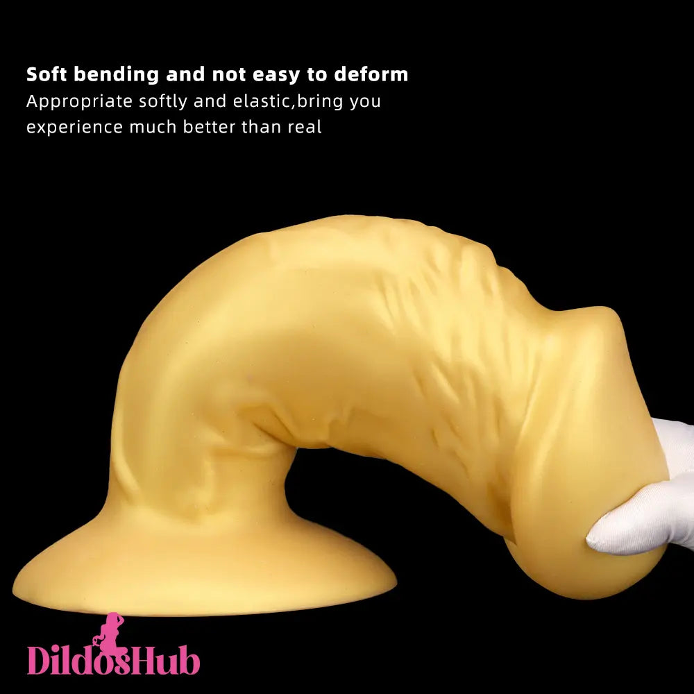 13.38in Silicone Big Soft Long Golden Dildo For Woman Man Sex Toy Dildos Hub