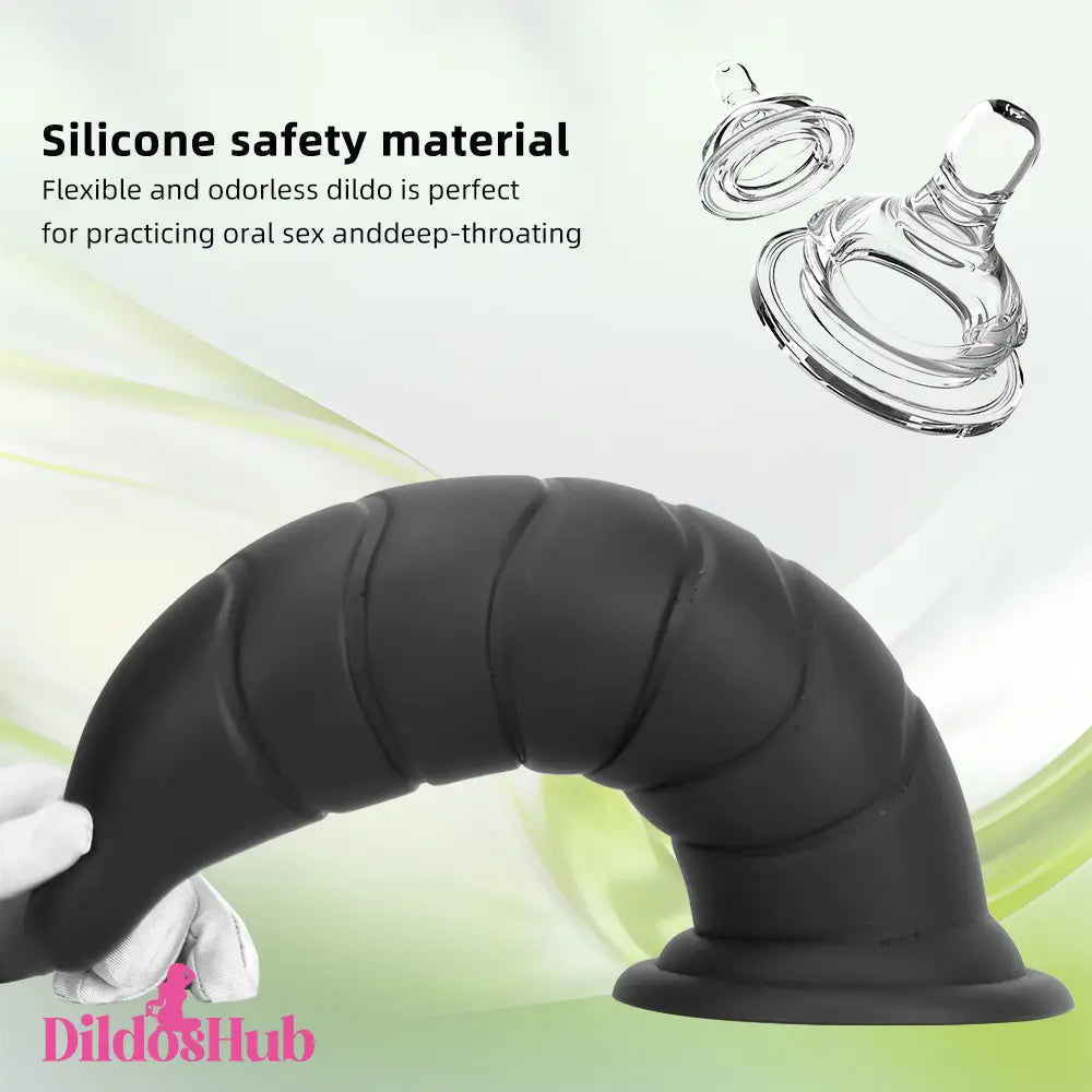 14.37in Odd Long Big Silicone Soft Black Dildo Butt Plug For Love Orgasm Dildos Hub