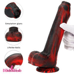 8.46in Large Uncut Silicone Soft Mixed Color Dildo For Women Anal Sex Toy - Dildos Hub