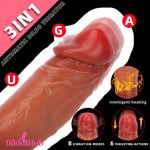 9.05in Realistic Auto Heating Thrusting Vibrating Dildo Prostate Massager Dildos Hub
