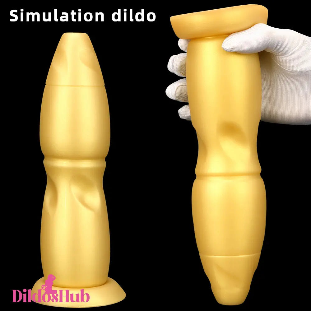 9.84in Gold Soft Liquid Big Silicone Butt Plug Dildo For Prostate Massager Dildos Hub