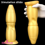 9.84in Gold Soft Liquid Big Silicone Butt Plug Dildo For Prostate Massager Dildos Hub